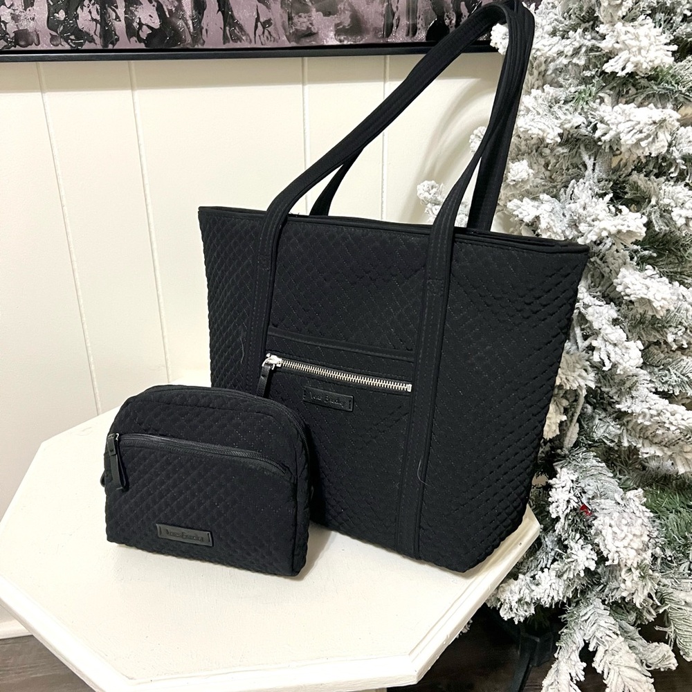 Vera Bradley Black Quilted Shoulder Bag Set